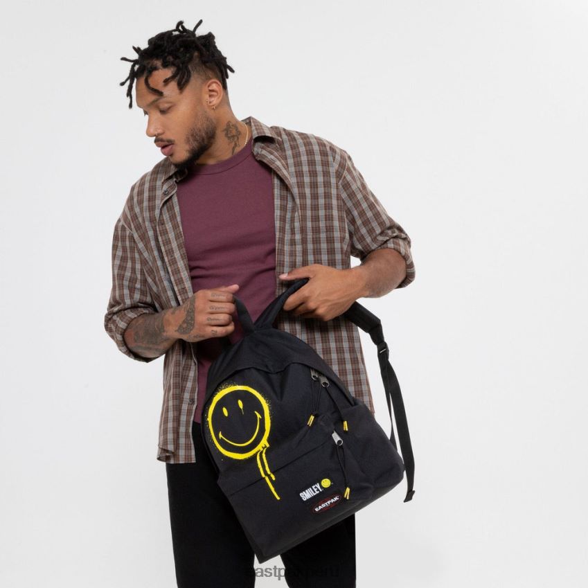 educación física Eastpak pak\'r acolchado smiley grafiti negro 62TTDP3 mochilas